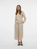 Spodnie damskie - Vero Moda Spodnie w kolorze beżowo-czarnym - miniaturka - grafika 1