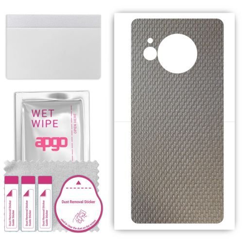 folia naklejka skórka strukturalna na TYŁ do Sharp Aquos Sense8 SH-54D - Aluminium krople - apgo SKINS