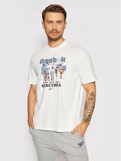 Koszulki męskie - Reebok T-Shirt International GV3458 Biały Oversize - grafika 1