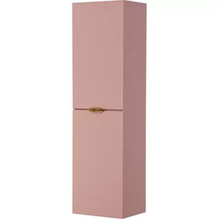 Słupek łazienkowy wiszący pudrowy róż złoty uchwyt 143,5x40 cm Magnolia Gante - Szafki łazienkowe - miniaturka - grafika 1