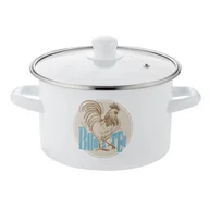 Garnki - Garnek emaliowany prosty Kogut z pokrywką 22 cm 5,3 l - miniaturka - grafika 1