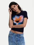 Koszulki i topy damskie - Desigual T-Shirt Estocolmo 26SWTK03 Granatowy Regular Fit - miniaturka - grafika 1
