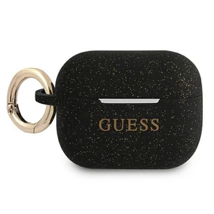 Guess Guess GUAPSGGEK AirPods Pro cover czarny/black Silicone Glitter GUE1112BLK - Akcesoria do słuchawek - miniaturka - grafika 1