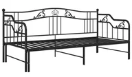 Łóżka - Czarne Metalowe Łóżko Rozkładane 90X200 Cm M8-P05 - miniaturka - grafika 1
