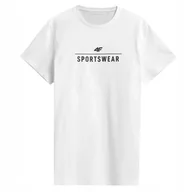 Koszulki męskie - 4F T-Shirt Koszulka Męska Ttshm539 Biała S - miniaturka - grafika 1