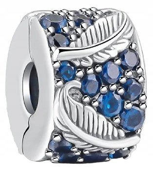 Charms do Pandora Klips Charms Separator Piórko Pave Charmsy Trusky