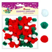 Dekoracje domu - Pompony akrylowe 2,5cm 80szt - miniaturka - grafika 1