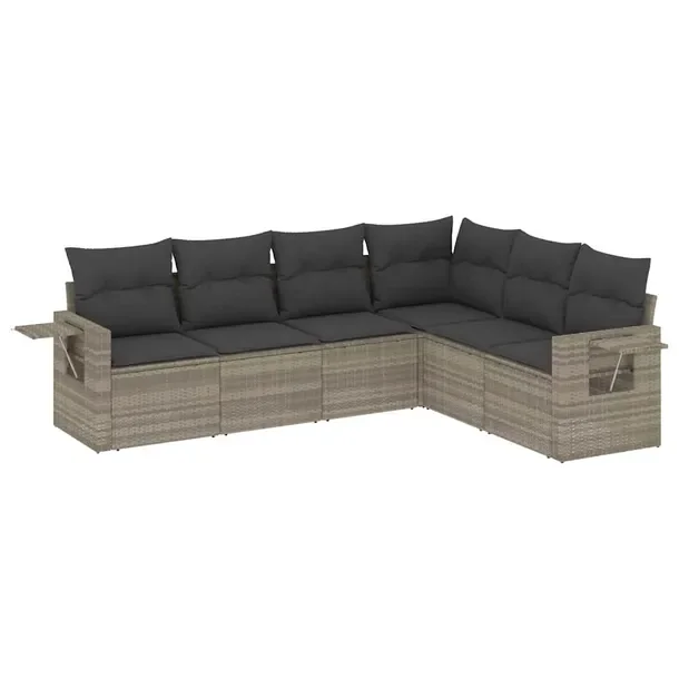 Zestaw mebli ogrodowych jasnoszary rattan PE 62 x 62 x 69 cm