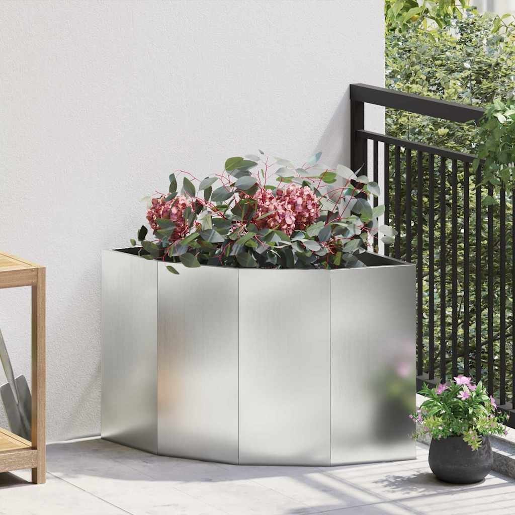 vidaXL Doniczka Różnorożna Srebrny 60 x 60 x 50 cm Stal galwanizowana