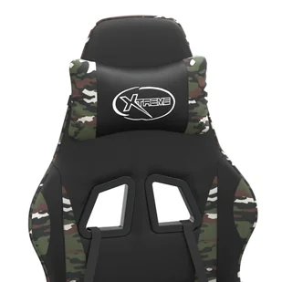 Lumarko Fotel dla gracza z podnóżkiem, czarny i moro, sztuczna skóra - Fotele gamingowe - miniaturka - grafika 12