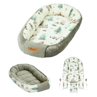 Kokon niemowlęcy Flumi dwustronne gniazdko dla dzieci, beżowy + leśne zwierzątka - Kokony niemowlęce Kokon niemowlęcy Flumi dwustronne gniazdko dla dzieci, beżowy + leśne zwierzątka - Kokony niemowlęce - miniaturka - grafika 1