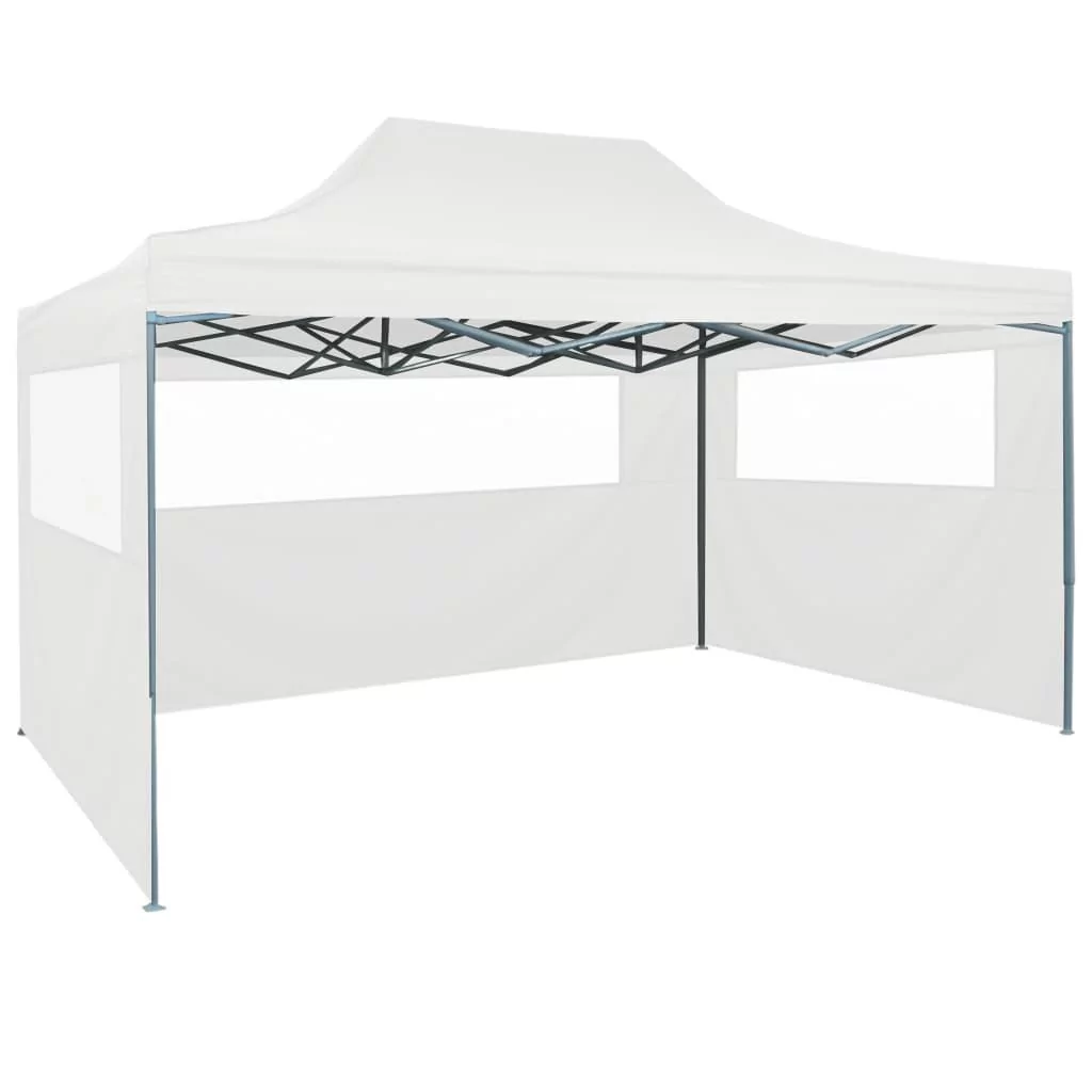 vidaXL Rozkładany namiot imprezowy z 3 ściankami, 3 x 4,5 m, biały 48871