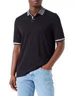 Koszule męskie - bugatti Męska koszula polo, czarna, 290, regularna 8150-35105, czarny-290, L - miniaturka - grafika 1