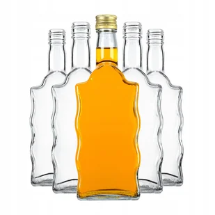 5x BUTELKA SZKLANA FALA na NALEWKI WINO SOK LIKIERY BIMBER 500 ml 0,5 L - Domowy wyrób alkoholu - miniaturka - grafika 1