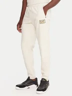 Spodnie sportowe męskie - EA7 Emporio Armani Spodnie dresowe 7M000676 AF16718 U1086 Beżowy Regular Fit - miniaturka - grafika 1