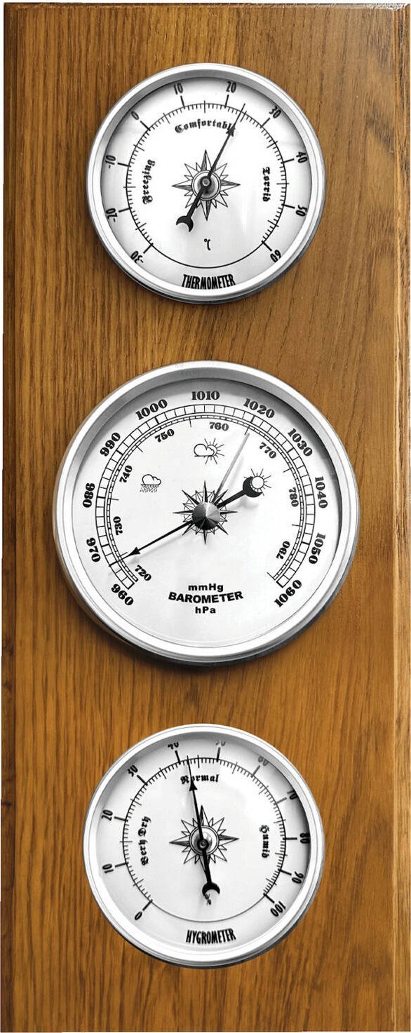 JVD Barometr higrometr termometr analogowy drewniany JVD BA233.11 13x32 cm .
