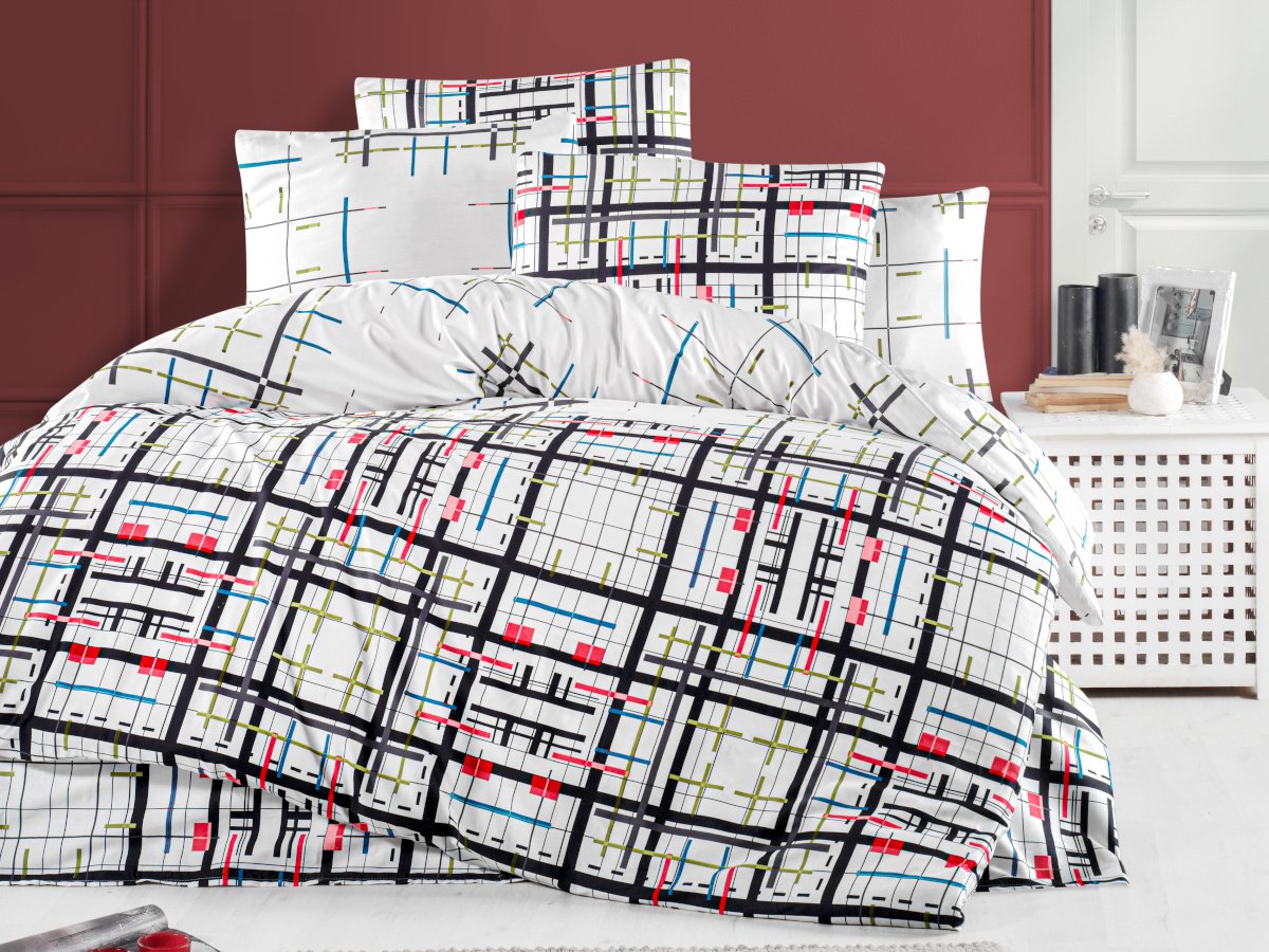 Pościel w zestawie Satyna 140x200, 70x90cm Geometria