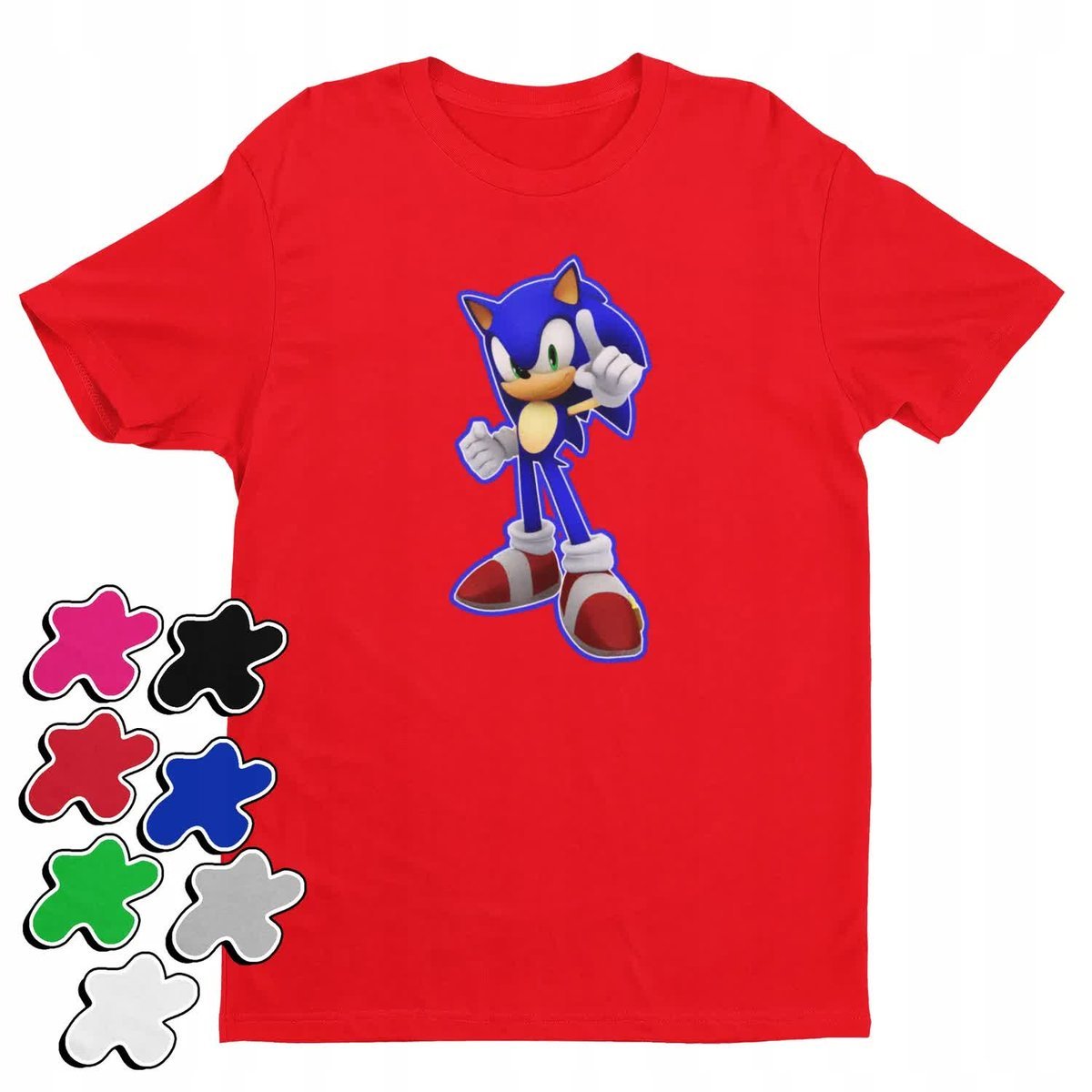 Koszulka T-Shirt Dziecięca Z Nadrukiem Sonic Różne Wzory Kolory -M 134-140