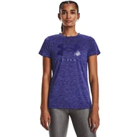 Koszulki i topy damskie - Damska Koszulka z krótkim rękawem UNDER ARMOUR UA TECH TWIST BL GEL SSC 1377201-468 – Granatowy - miniaturka - grafika 1