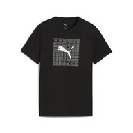 Odzież sportowa dziecięca - Młodzieżowa koszulka o kwadratowym kroju z grafiką PUMA Black - miniaturka - grafika 1