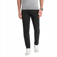 Spodnie męskie - Eleganckie męskie spodnie chino klasyczny krój grafitowe V2 OM-PACP-0191 M - miniaturka - grafika 1