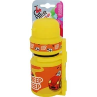 Shakery i bidony sportowe - Bidon rowerowy dziecięcy żółty + koszyk 250 ml 4bike junior - miniaturka - grafika 1