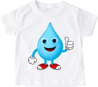 Koszulki dla dziewczynek - koszulka na dzień wody z kropelką wody - miniaturka - grafika 1