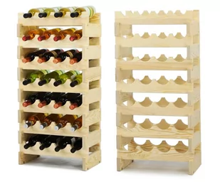 Stojak na wina Regał na wino drewniany modułowy RW10 04x07 Naturalny Surowy Drewno sosnowe ilość butelek 4 RW10_04X07_NNK1 / Wamar-Sosenka - Pozostałe akcesoria barmańskie - miniaturka - grafika 1