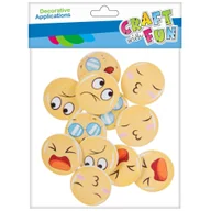 Pozostałe akcesoria dla plastyków - Craft with Fun Ozdoba dekoracyjna Drew samoprzylepna Emotki 12szt 12/432 - miniaturka - grafika 1