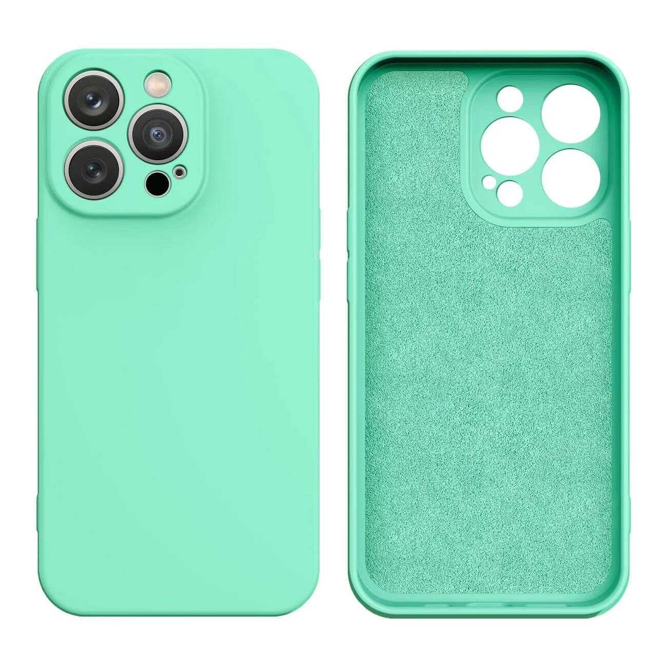 Hurtel Silicone case etui iPhone 13 Pro silikonowy pokrowiec miętowozielone