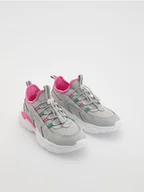 Buty dla dziewczynek - Reserved - Lekkie sneakersy - jasnoszary - miniaturka - grafika 1