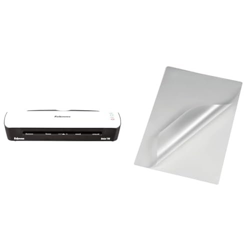 Fellowes Sola 5745601 Laminator, Biały/Czarny, A4 & Hama folia do laminowania na gorąco (A4, 80µ, 100 sztuk, 21,6 x 30,3 cm) przezroczysta