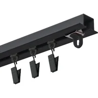 Karnisze - Szyna sufitowa DECASTYL MS Zero z żabkami pojedynczy 200 cm Czarny - miniaturka - grafika 1