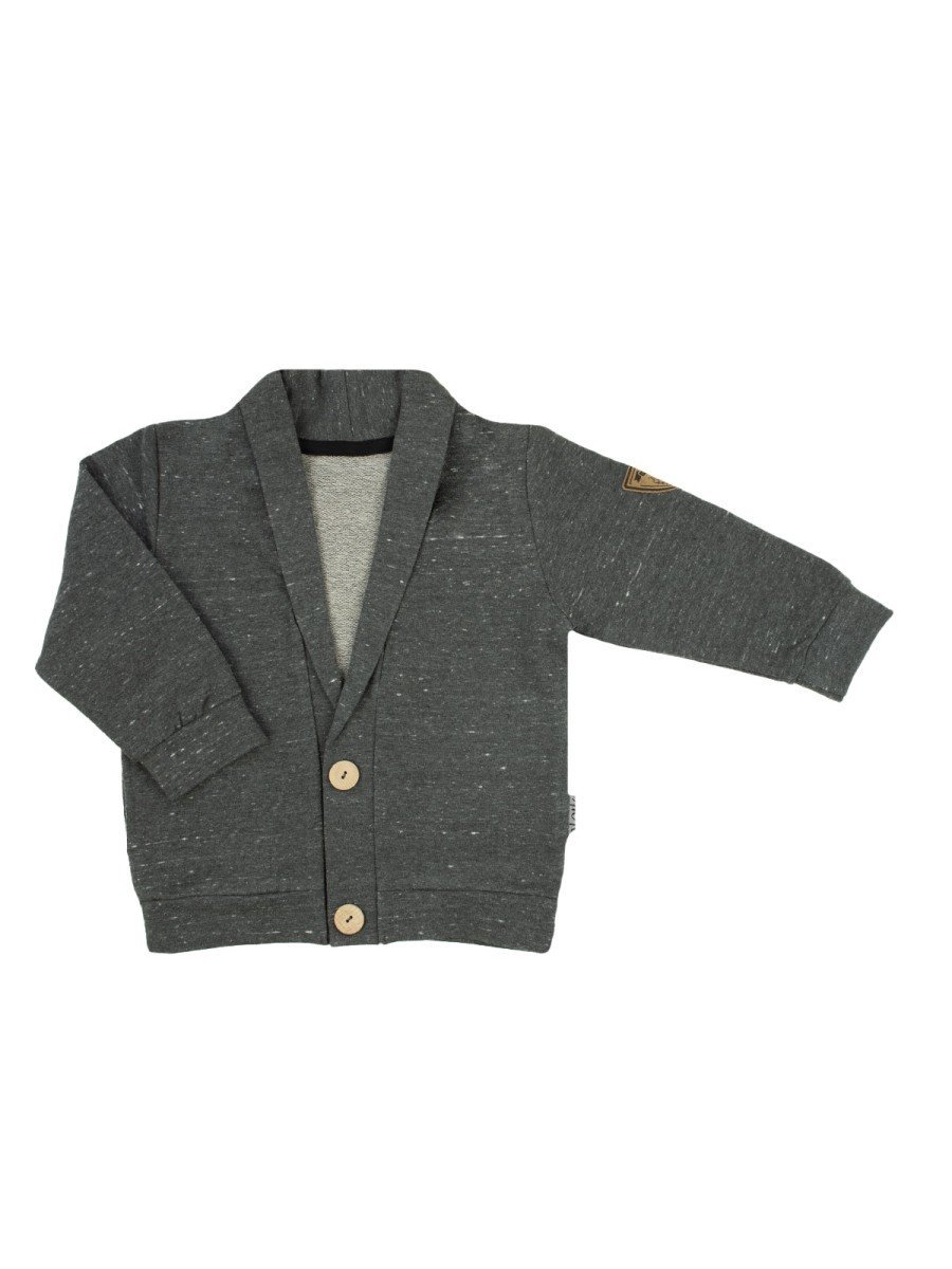 Chłopięca bluza dresowa zapinana na guziki popielata Nicol,r.104