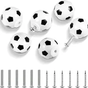 Zawiasy, okucia i inne akcesoria - Zestaw 6 uchwytów do szuflad z motywami piłkarskimi, dekoracyjnych uchwytów meblowych, uchwytów do komód, odpowiednich dla dzieci i fanów sportu. - miniaturka - grafika 1