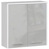 Szafki łazienkowe - SZAFKA WISZĄCA W 60 cm FIN 2D BIAŁA / METALIK POŁYSK - miniaturka - grafika 1