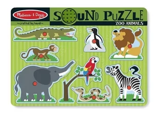 Melissa & Doug Drewniane puzzle dźwiękowe Zoo - Układanki dla dzieci - miniaturka - grafika 1