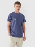 Koszulki sportowe męskie - Męski t-shirt z nadrukiem 4F 4FRAW24TTSHM2603 - niebieski - miniaturka - grafika 1