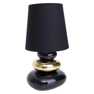 Abażurowa lampka nocna Stoney 3045358 Nave ceramiczna czarna złota - Lampy stojące - miniaturka - grafika 1