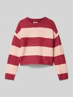 Swetry dla dziewczynek - Sweter z dzianiny o kroju regular fit z melanżowym wzorem w paski model ‘TALIO’ - miniaturka - grafika 1