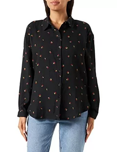 Bestseller A/S Damska koszula Jdytheis L/S Luźna koszula WVN Noos, Black/Aop: Cherry, XS - Koszule damskie - miniaturka - grafika 1