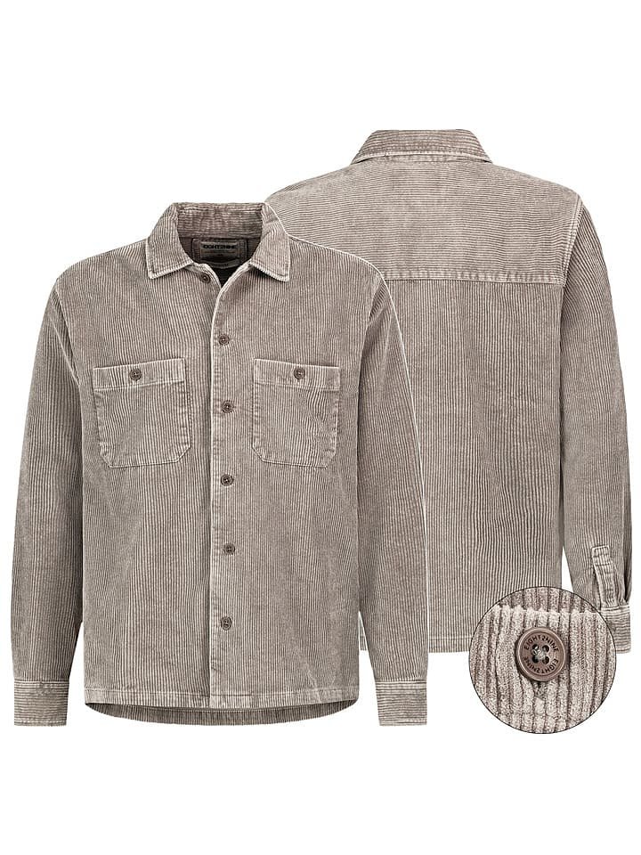 Eight2Nine Koszula sztruksowa w kolorze szarobrązowym