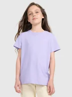 Koszulki dla dziewczynek - 4F T-shirt regular z nadrukiem dziewczęcy - fioletowy 122 (6-7 lat) - miniaturka - grafika 1