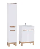 Meble łazienkowe - Meble stojące do łazienki, zestaw, Bali, biały, połysk - miniaturka - grafika 1