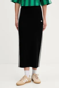 adidas Originals spódnica 3-Stripes kolor czarny midi ołówkowa JW2661 - Spódnice - miniaturka - grafika 1