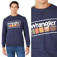 Bluzy męskie - Wrangler GRAPHIC CREW SWEAT Light Matcha ZIELONA BLUZA Z LOGO XXL - miniaturka - grafika 1
