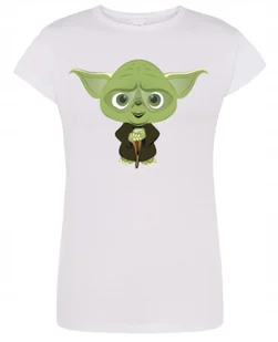 T-Shirt damski nadruk fun art zielony YODA r.XXL - Koszulki i topy damskie - miniaturka - grafika 1