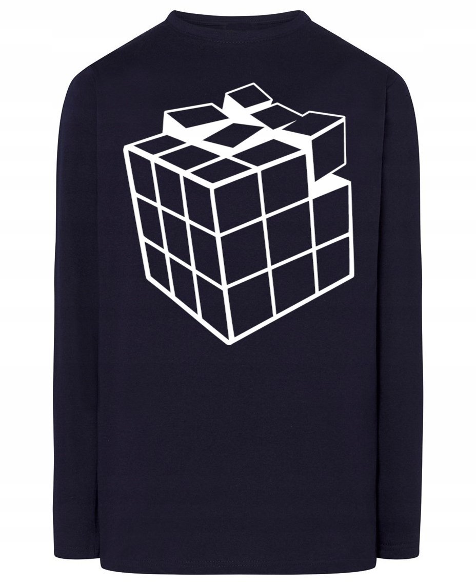Longsleeve fajny nadruk Kostka Rubika r.XL