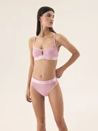 Majtki damskie - Majtki z wysokim stanem Lirage Bloovii pastelowy róż M - miniaturka - grafika 1