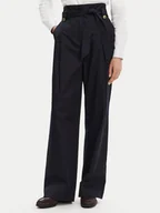 Spodnie damskie - Barbour Spodnie materiałowe Elsie LTR0385NY99 Granatowy Wide Leg - miniaturka - grafika 1
